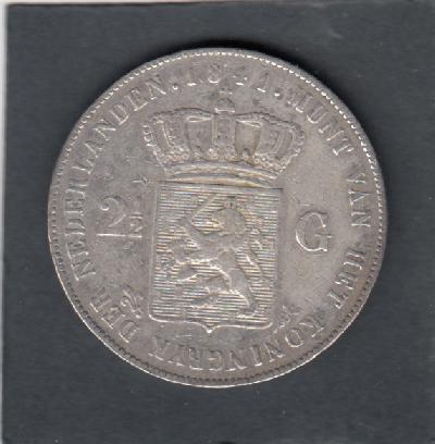 Beschrijving: 2 1/2 Gulden WILLEM II